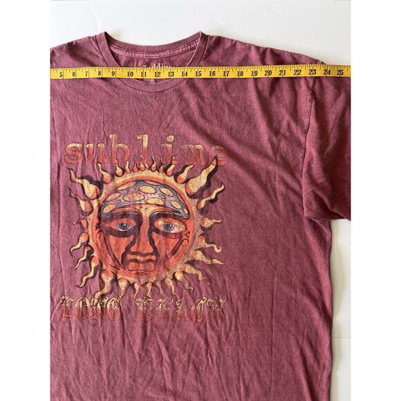 Sublime Oversized T-Shirt Women XL Red Print Skater Relaxed Fit Short Sleeve - Picture 3 of 8